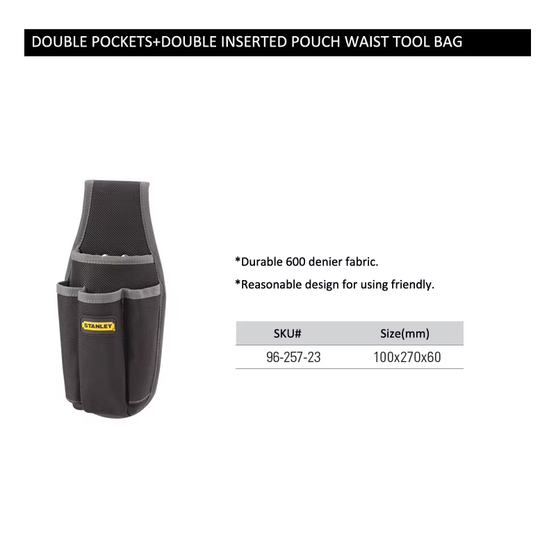 Sac à outils portable Stanley 1 pièce, petite pochette de ceinture pour gadgets, pochette à quincaillerie, sac à outils de jardinage, sacoche de travail pour électricien