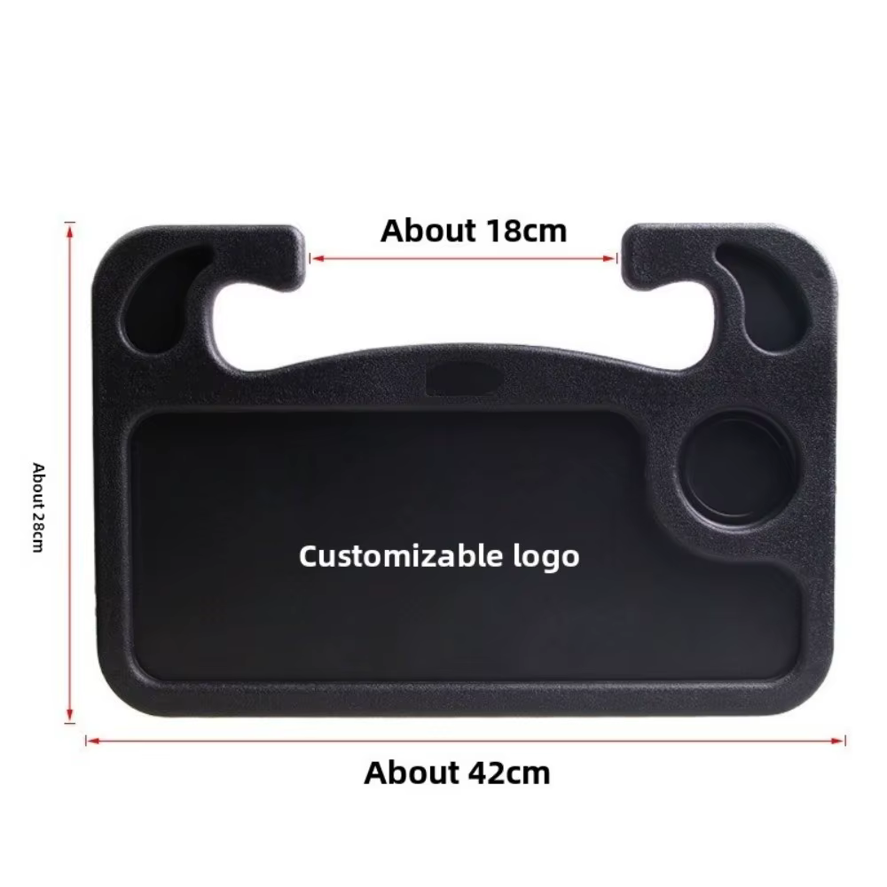 Nouveau bureau portable pour voiture en ABS, facile à installer, surface de travail, table de repas pour voiture, grande taille, support de fixation, plateau à café, pour travailler en déplacement