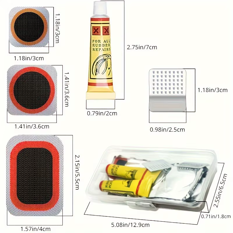Kit de réparation de pneus de vélo 32 pièces-Kits de patchs de crevaison de chambre à air