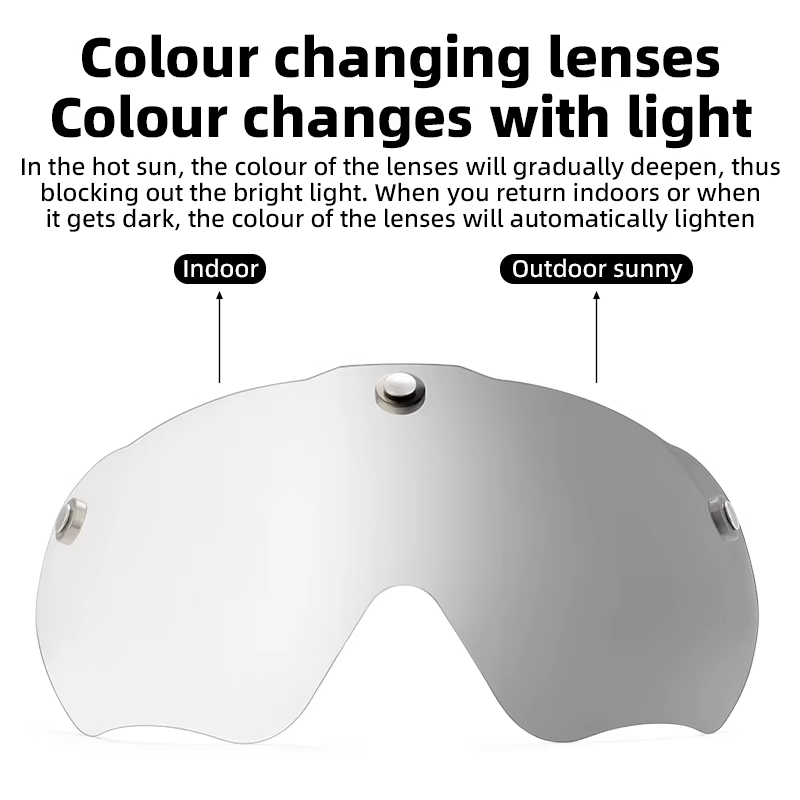 ROCKBROS casque de vélo avec visière photochromique à lentille coupe-vent