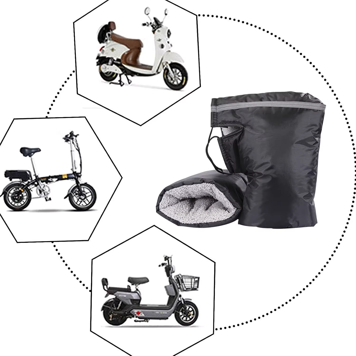 Mitaines de guidon universelles pour l'hiver