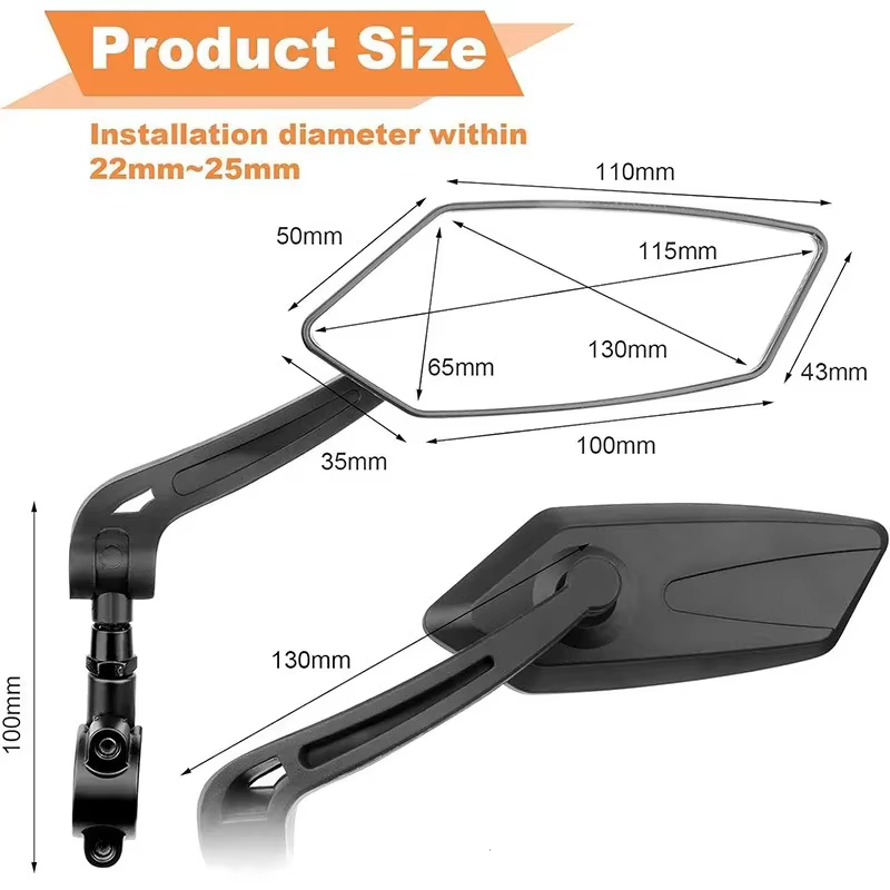 Rétroviseur de vélo, clair