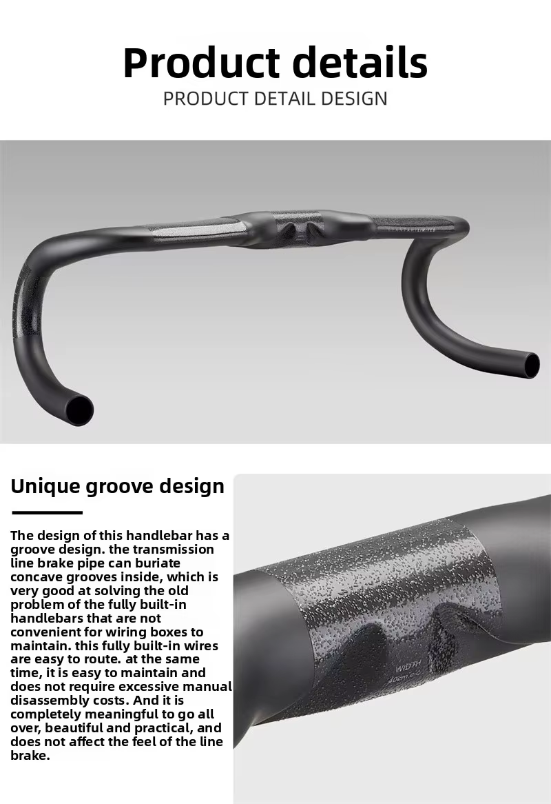 Guidon de gravier entièrement en carbone 31.8x340/360/380/400/420mm vélo de course réduire la résistance barre pliée
