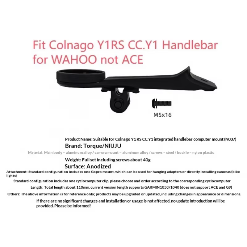 Support de compteur de vélo en aluminium CNC pour Colnago Y1RS CC.Y1