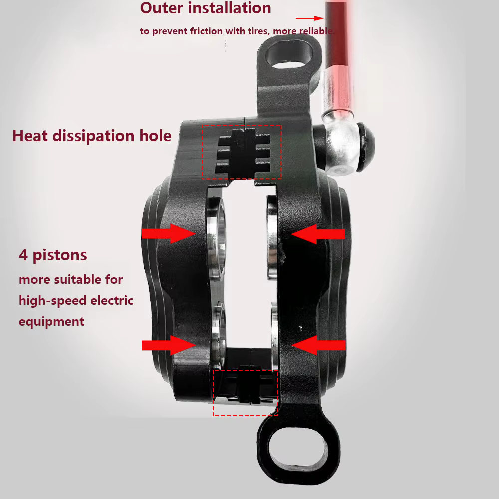 Frein de scooter électrique à 4 pistons pour Kukirin G2 Master C1 G1 Pro Kugoo G-Master ES3 FLJT113 Mantis 10 X KingGT Speedway4 E-bike