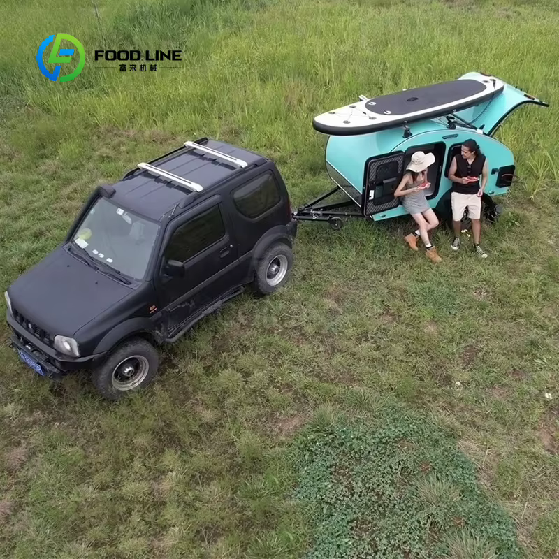 Caravane de voyage compacte personnalisée de haute qualité avec sacs de rangement, design robuste, pour voyages en camping, qualité supérieure