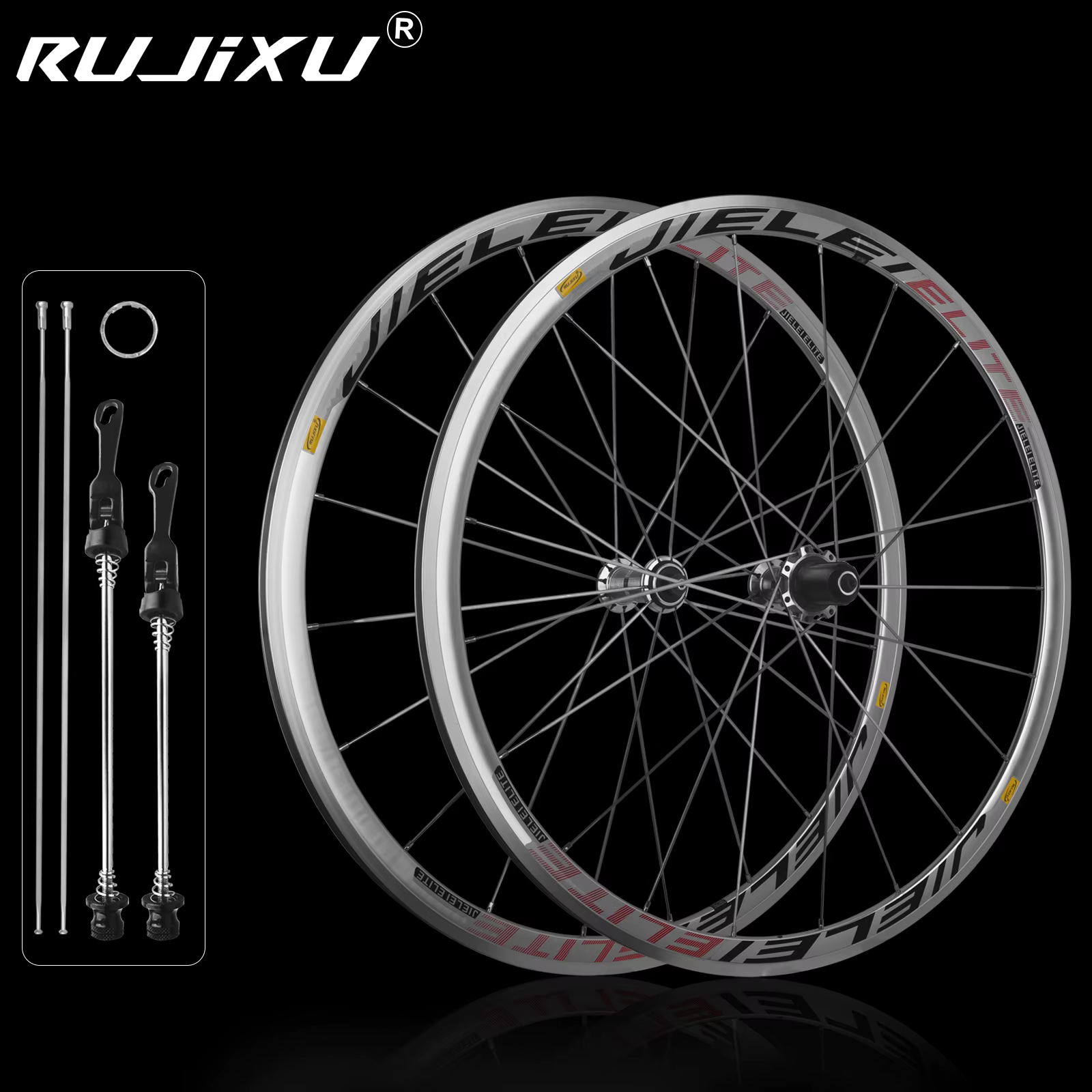 RUJIXU 700C Cadre de jeu de roues de vélo argenté
