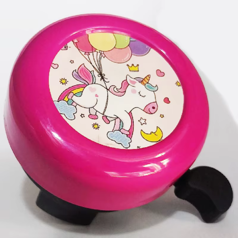 Cloche de vélo licorne de dessin animé pour enfants