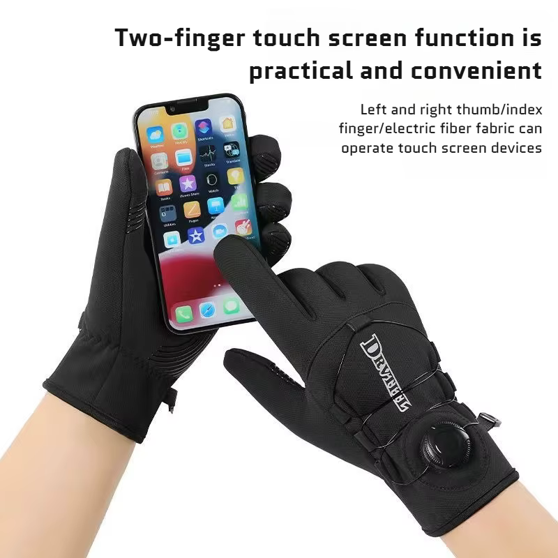 Gants de cyclisme d'hiver chauds imperméables coupe-vent unisexe avec écran tactile pour l'équitation en plein air ski course accessoires de vélo