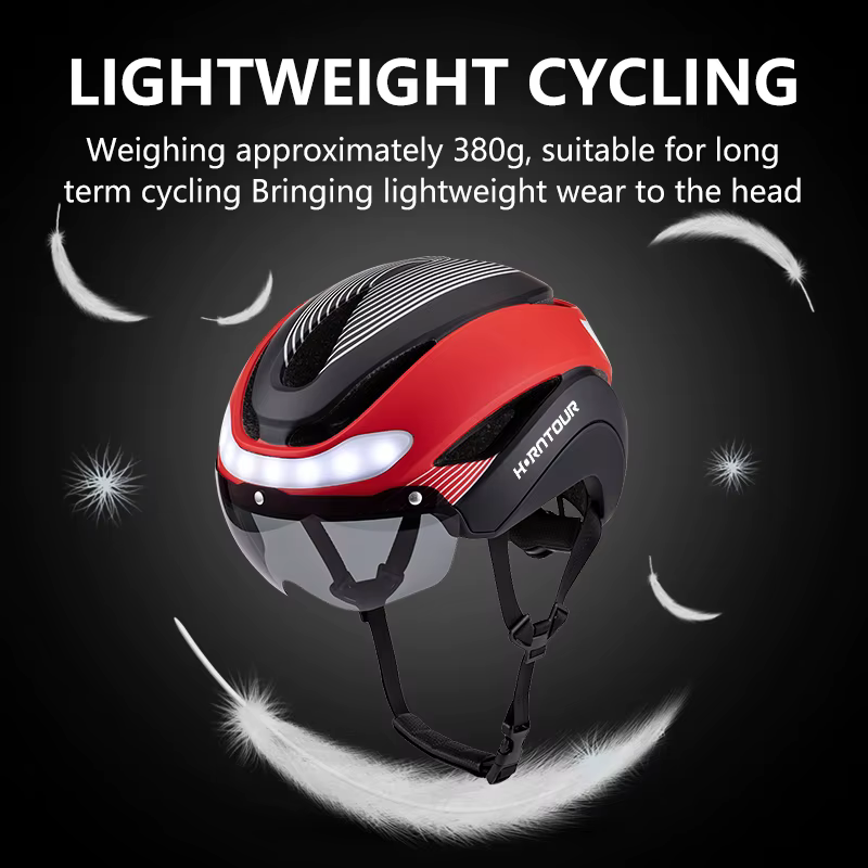 Horntour casque de vélo Ride LED lumières course