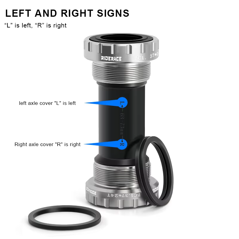 RIDERACE support de pédalier de vélo roulement scellé 24MM BB SET BC1.37-24T BB51 BB52 filetage 68-73mm pour arbre central de VTT