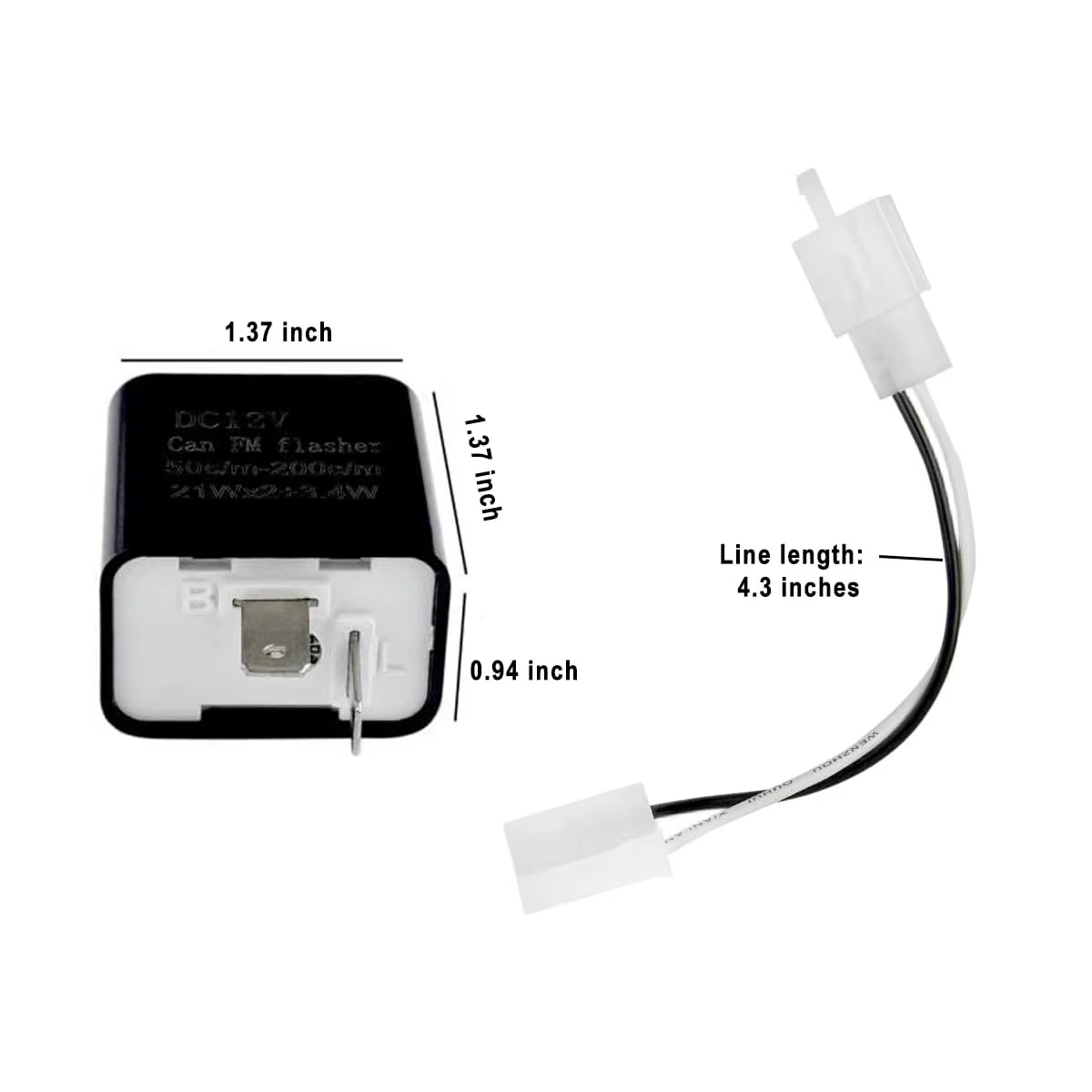 Relais de clignotant électronique LED réglable à 2 broches avec fils pour vélos motos scooters clignotants