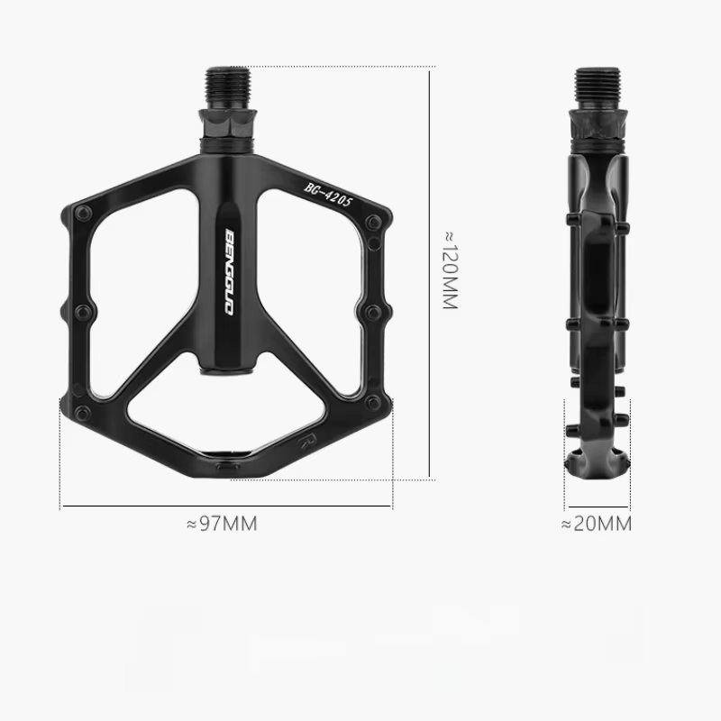 Pédales de vélo de route professionnelles en aluminium à plateforme large