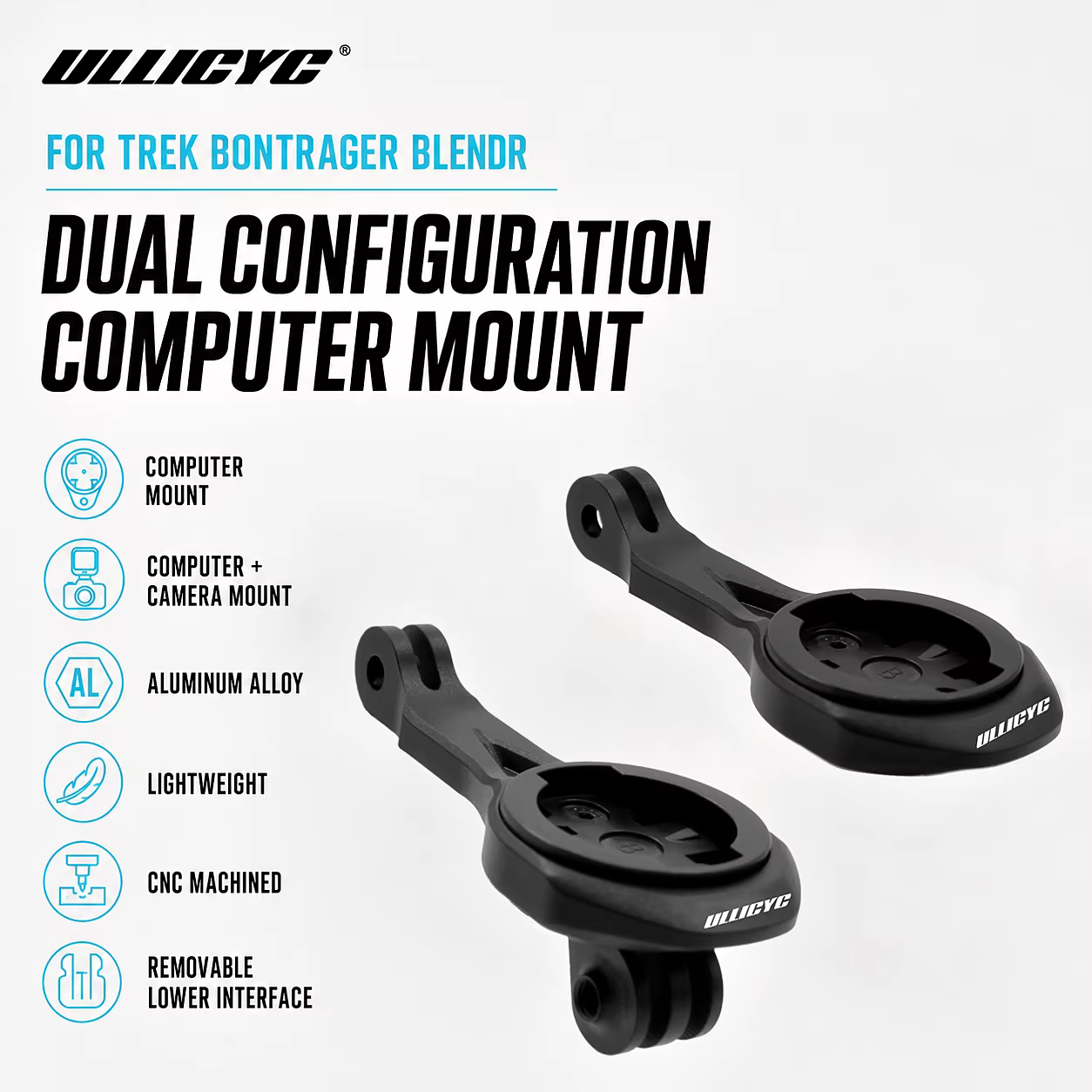 Pour Trek Bontrager Blendr BMC ICS Cervelo tige de vélo guidon avant Gopro Combo support pour Garmin Wahoo Bryton