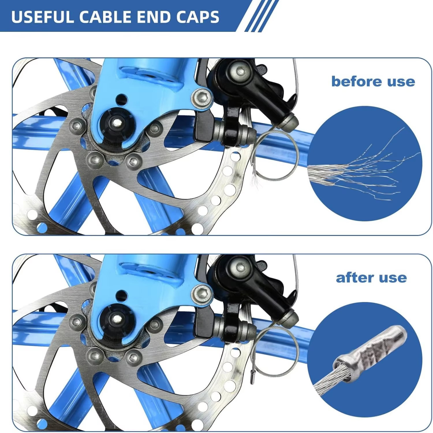 Lot de 50 embouts de câble de vélo avec clips rotatifs pour câbles de frein VTT pour un cyclisme fluide et des performances améliorées