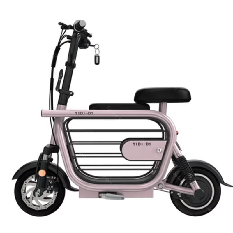 Mini vélo électrique rose pliable avec siège enfant