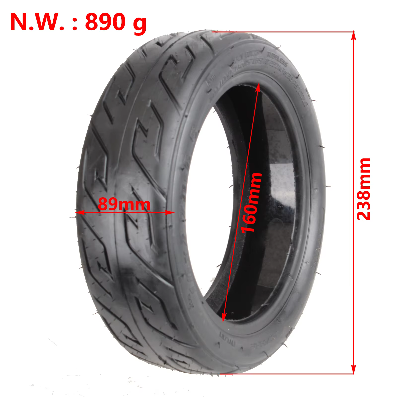 Pneu auto-réparant en gel 10x2.70-6.5 pour trottinette électrique