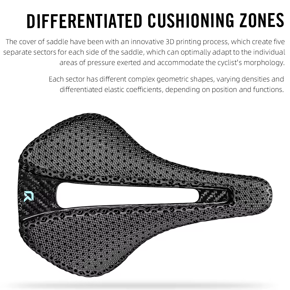 Selle de vélo entièrement en carbone imprimée en 3D
