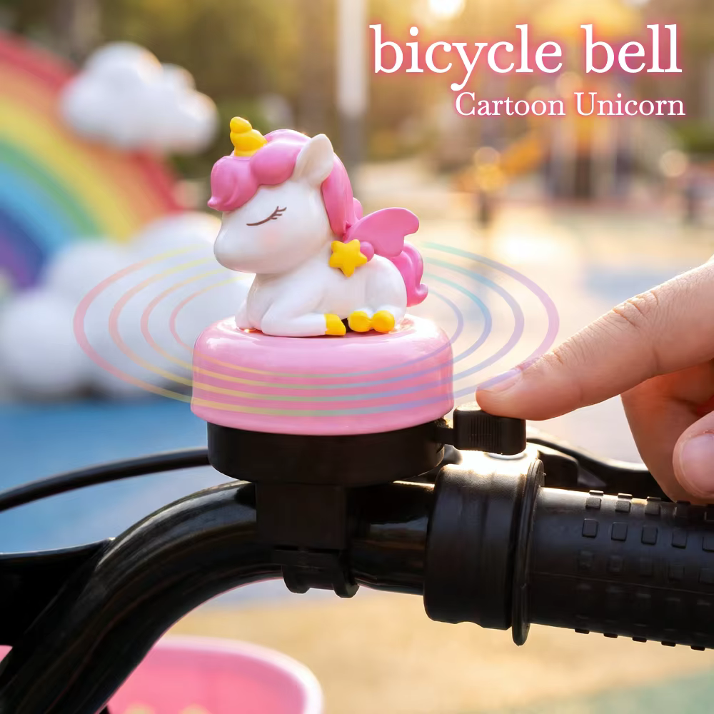 Sonnette de vélo licorne de dessin animé mignonne