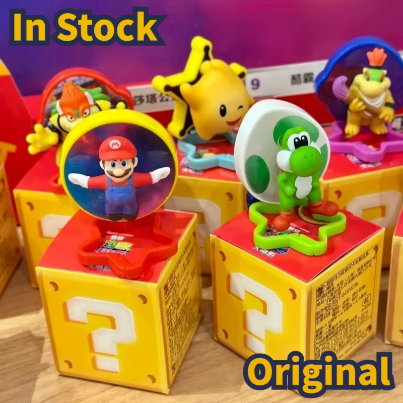 En stock, jouets de collaboration McDonald's et Mario, jouets du film Super Mario Galaxy, 10 figurines Super Mario, modèle de jouet de collection