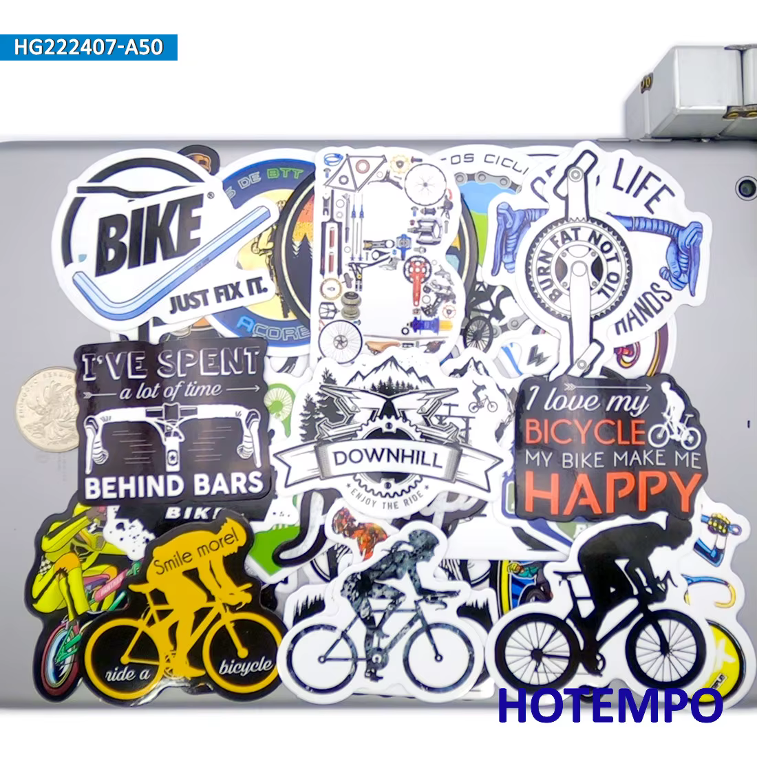 Ensemble d’autocollants de style vélo