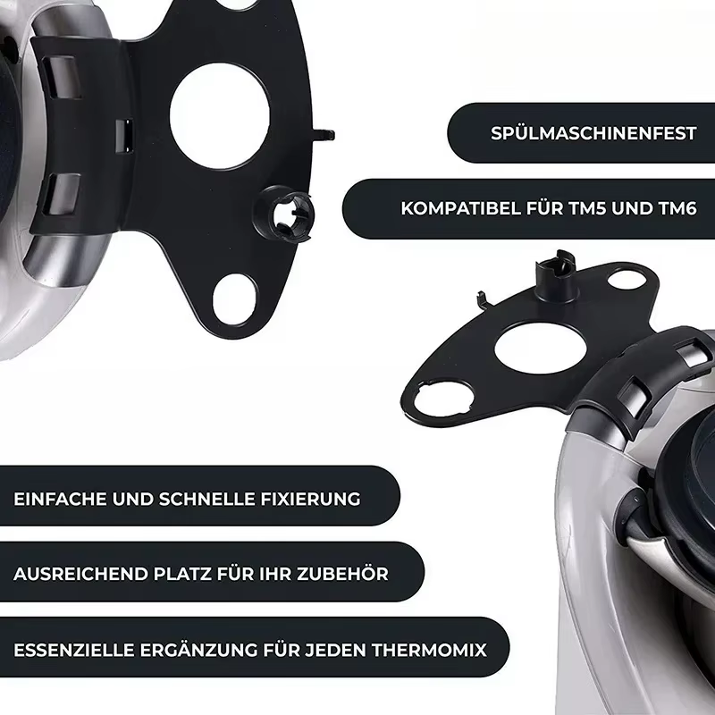 Support de rangement pour outils de cuisine, gain de place jusqu'à 5 accessoires, support d'accessoires pour robot culinaire de cuisine pour TM5 TM6 (noir)