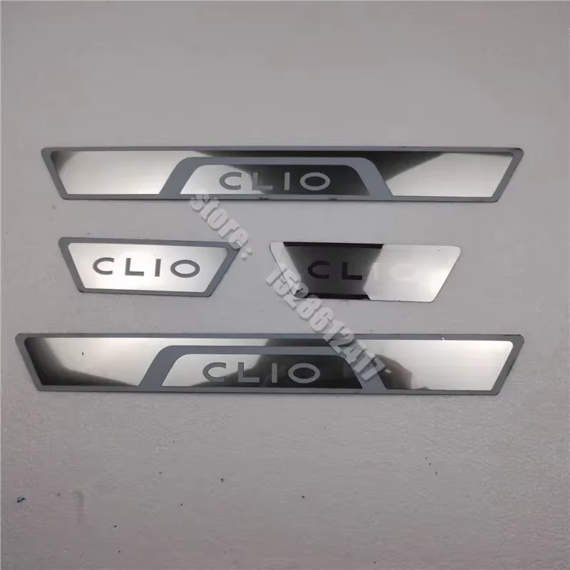 Accessoires de voiture pour Renault CLIO IV V CLIO 4 5 RS 2014 ~ 2024, plaque de seuil de porte en acier inoxydable, garniture de pédale de protection