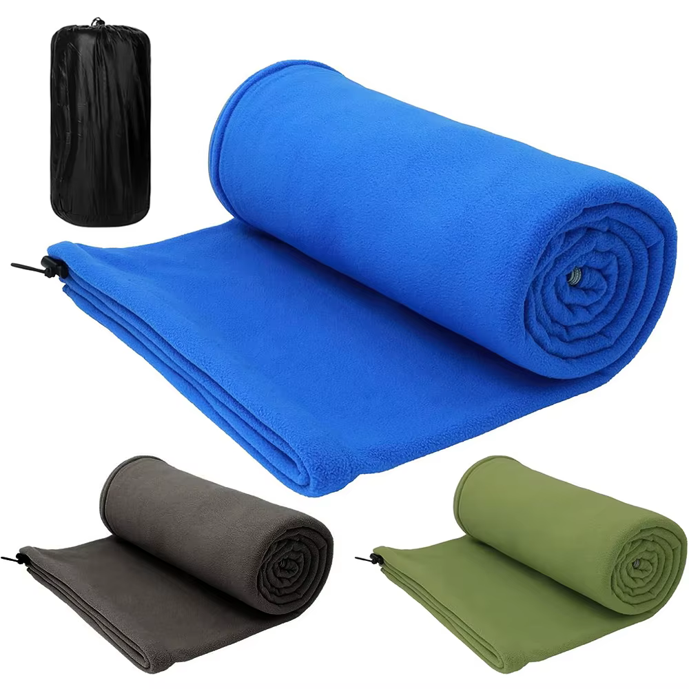 Sac de couchage portable avec doublure en microcarence, drap de voyage Smile, sac de couchage, couverture de camping zippée, lit de tente de camping en plein air