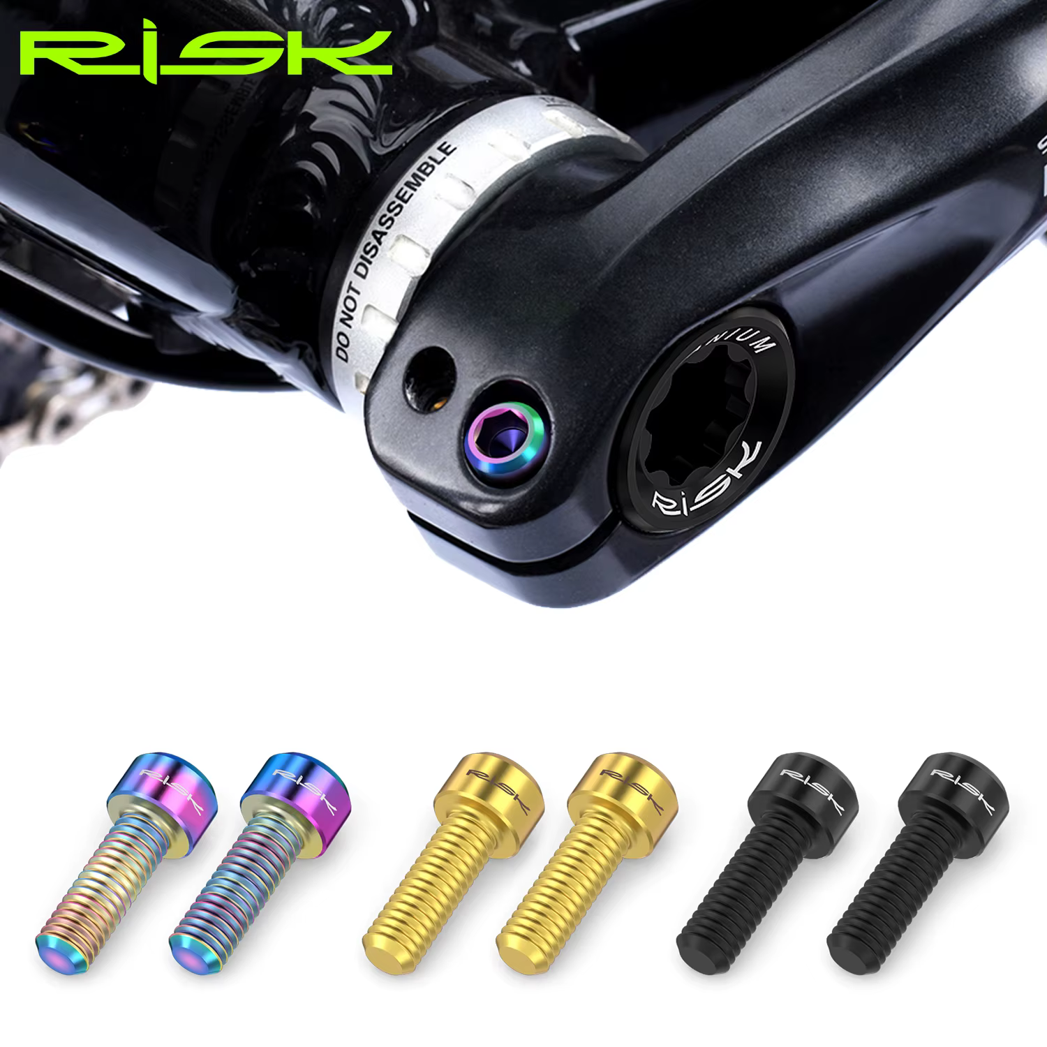 Risque 2 pièce/ensemble M6 * 18MM boulons de fixation de bras de manivelle bras de roue à chaîne de vélo de route de montagne vis fixes accessoires de boulon de vélo en alliage de titane