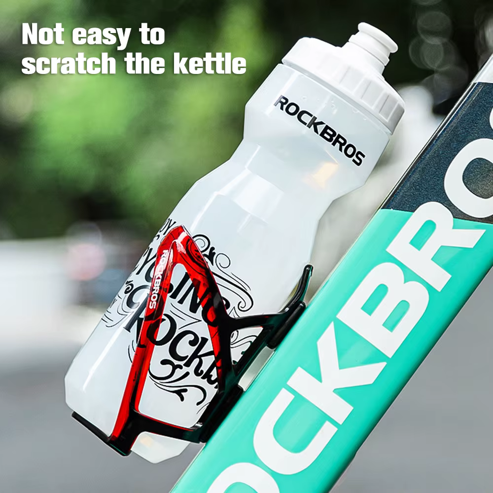 ROCKBROS bouteille d'eau de cyclisme + porte-bouteille d'eau ensemble de 2 pièces-750 ml bouteille d'eau de sport + porte-bouteille d'eau moulé intégré