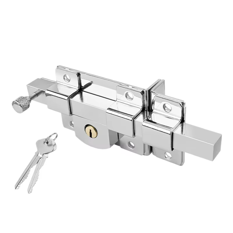 Porte de clôture renforcée, Clé croisée, Serrure extérieure de style ancien, Porte antivol, Porte en bois, Serrure à pêne mécanique