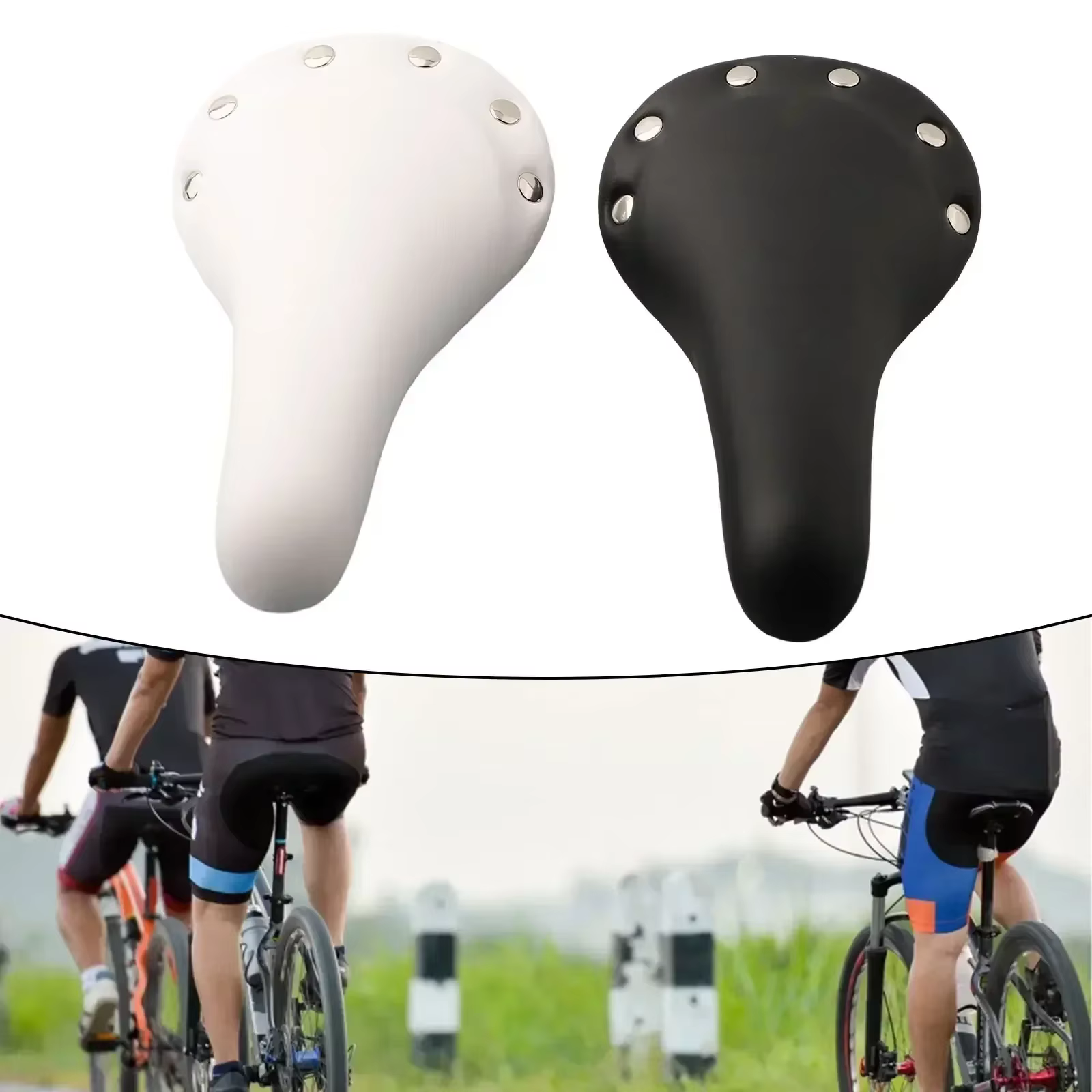 Selle en cuir souple antichoc pour VTT