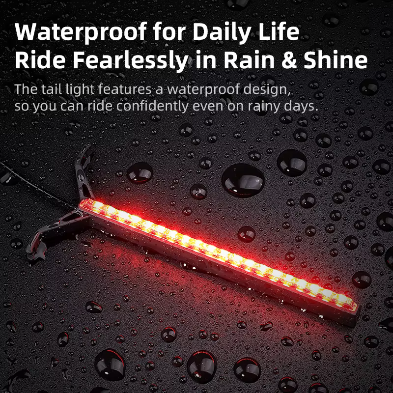 Feu arrière de vélo ESLNF RGB à fixation sur rail de selle
