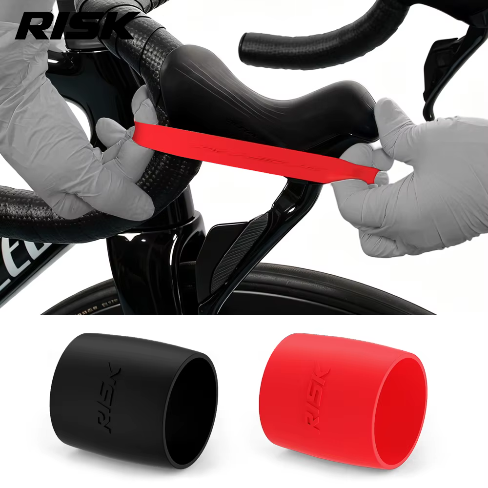 Lot de 2 attaches de guidon élastiques en silicone pour vélo de route RISK