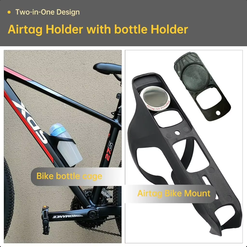 Support de vélo Airtag caché sur porte-bouteille d'eau
