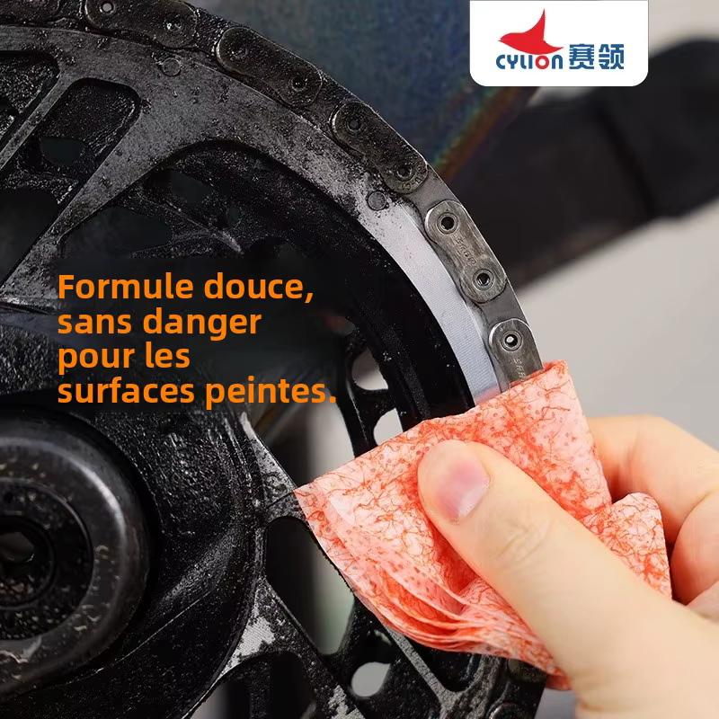 Lingettes de nettoyage jetables pour chaîne de vélo