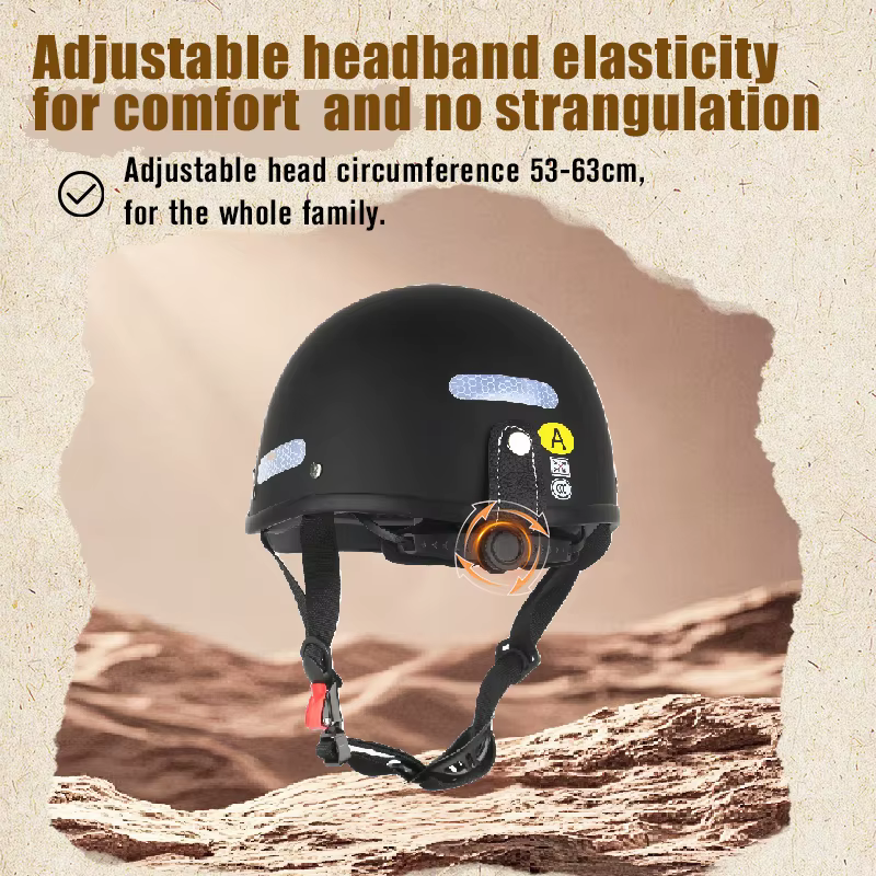 Casque de moto vintage Demi-casque Cruiser pour hommes
