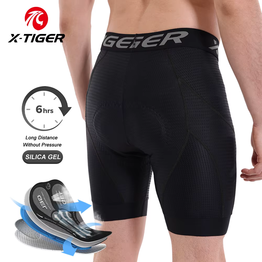 X-TIGER Shorts de Cyclisme Hommes avec Coussin 5D Gel Rembourré
