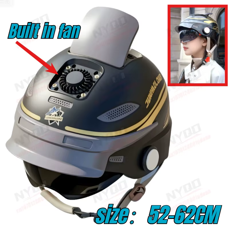 Nouveau casque demi-intégral intelligent et respirant pour l'été 2026 – Idéal pour la moto et les scooters électriques (sécurité homme et femme)