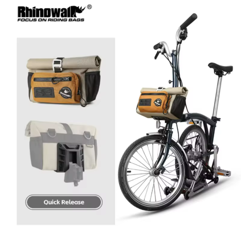 Rhinowalk sac de guidon de vélo sac de panier de Tube avant de 4L à dégagement rapide avec système MOLLE cyclisme urbain