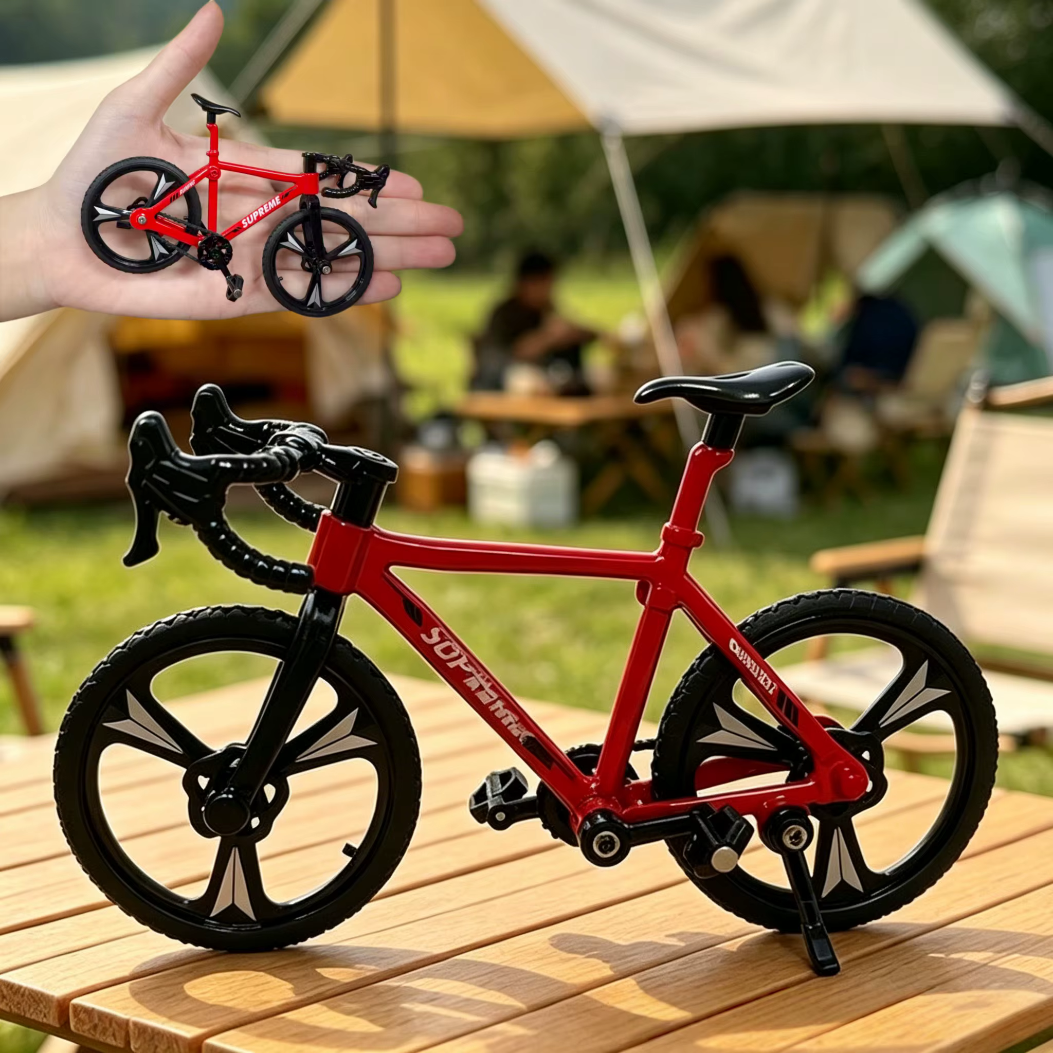 Mini modèle de vélo en alliage - Vélos de montagne et de route en plusieurs couleurs, jouet créatif pour les 14 ans et plus