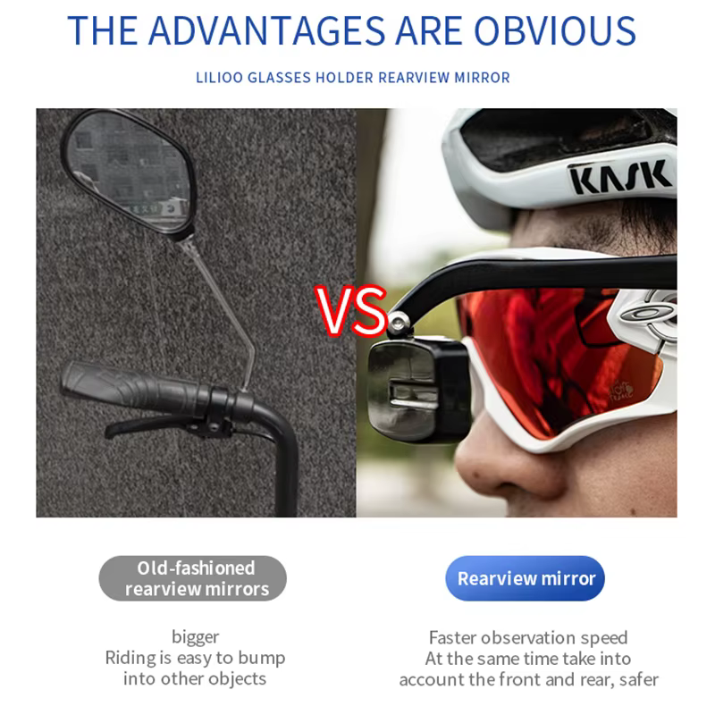 Miroir rétroviseur pour lunettes de cyclisme
