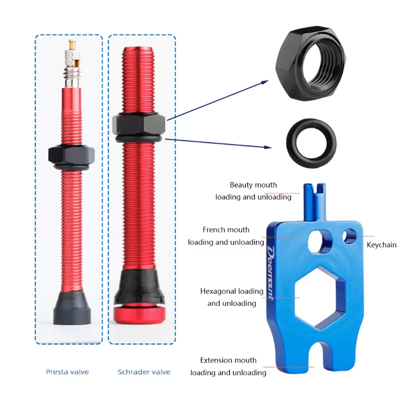 Outils de réparation clé Val-ve de vélo écrous hexagonaux joint torique Schrader fournit une clé de Service