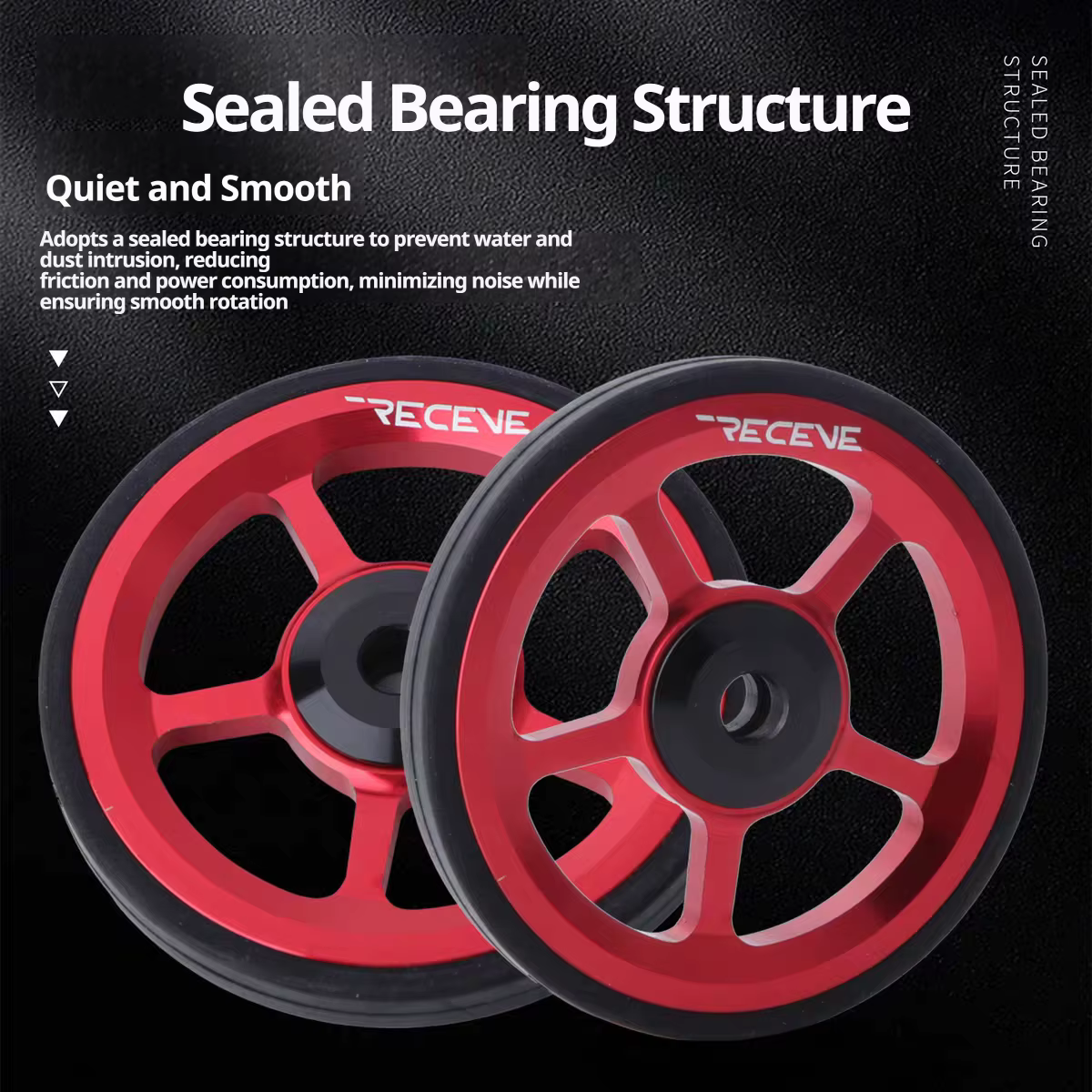 Roue facile à rouler de 60 mm pour vélo pliant Brompton en alliage d'aluminium