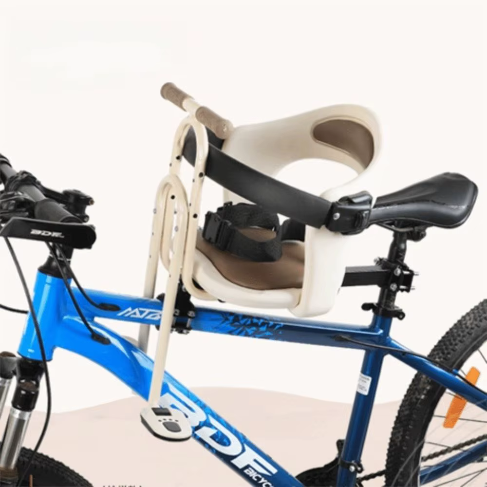 Siège enfant avant rembourré avec accoudoir pour vélo