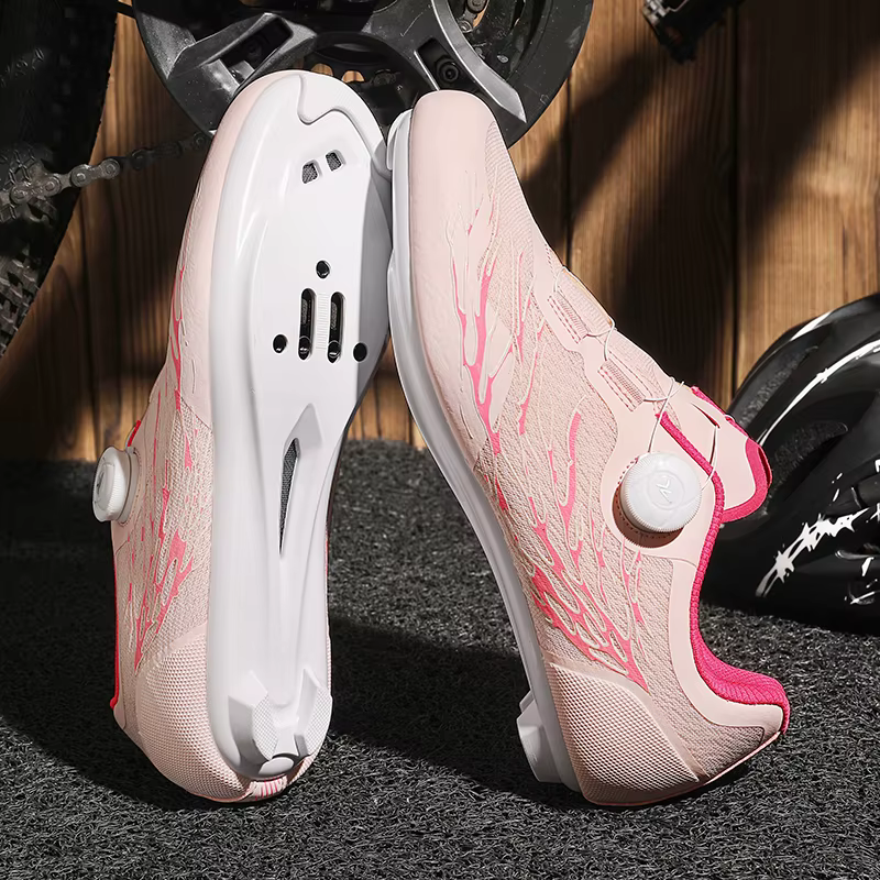 Chaussures de cyclisme sur route pour hommes, effet fluorescent, respirantes, à blocage automatique, antidérapantes, chaussures de vélo pour femmes, crampons Spd, baskets de course
