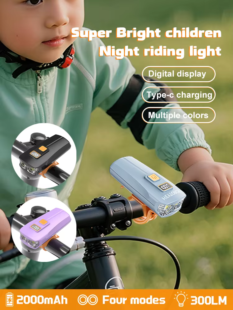 Feu avant de vélo coloré pour enfants