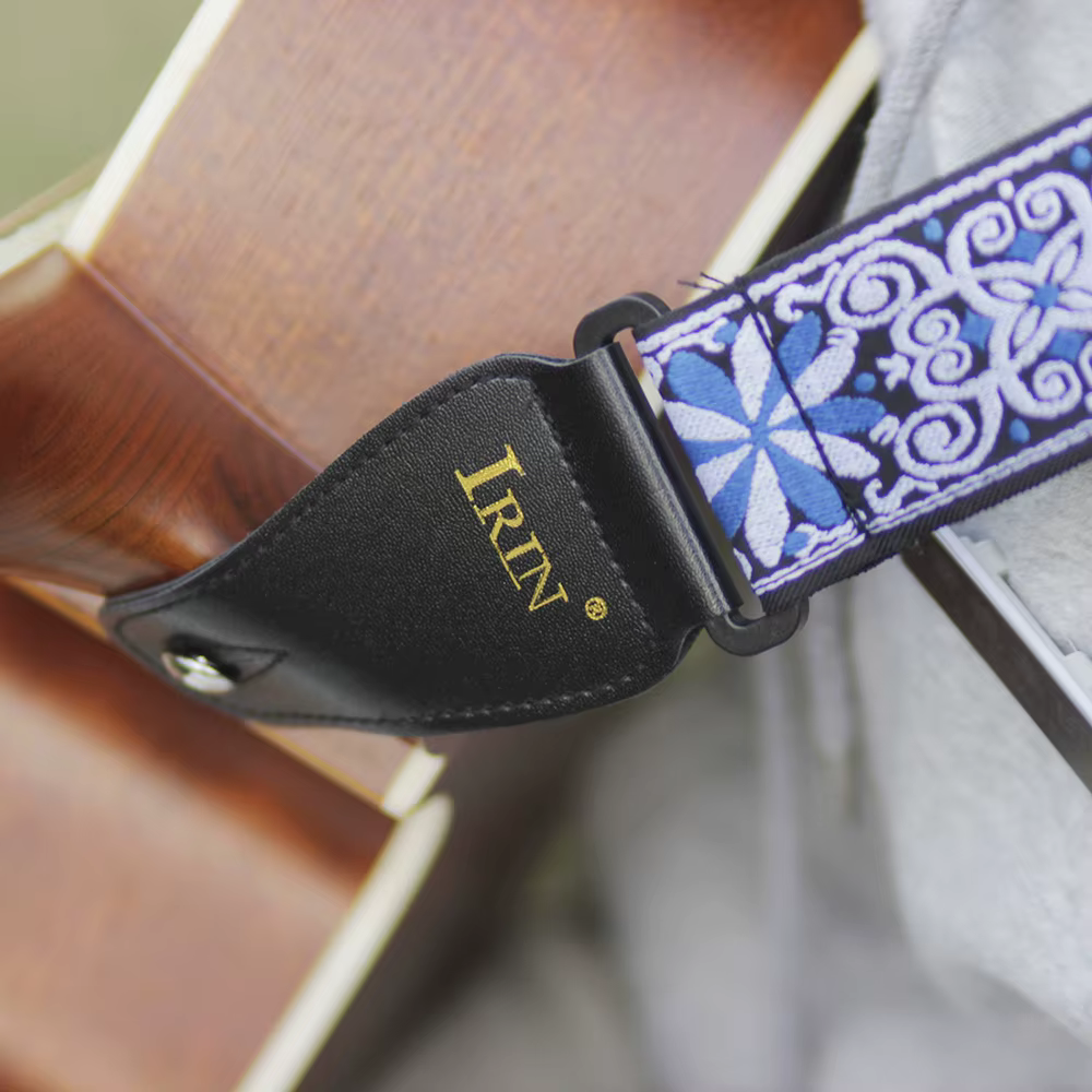 Sangle de guitare brodée, accessoires d'instruments à cordes, basse électrique acoustique, ceinture d'épaule, pièces de musique réglables