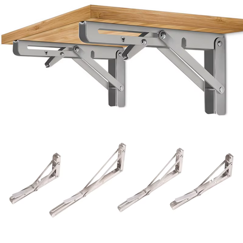 Mini table pliante robuste en acier inoxydable pour fourgonnette ; Accessoire de voiture argenté essentiel pour camping-car