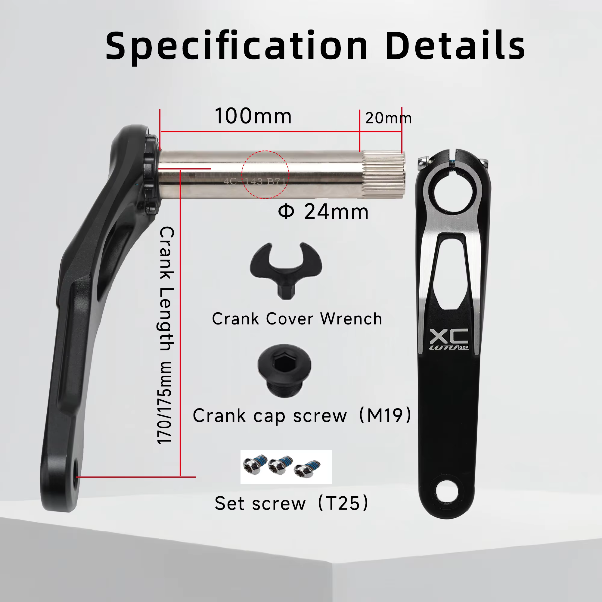 Pédalier RGO XC MTB 170/175 mm 30-42T 104BCD en alliage d'aluminium T6 forgé pour VTT et vélo de gravier